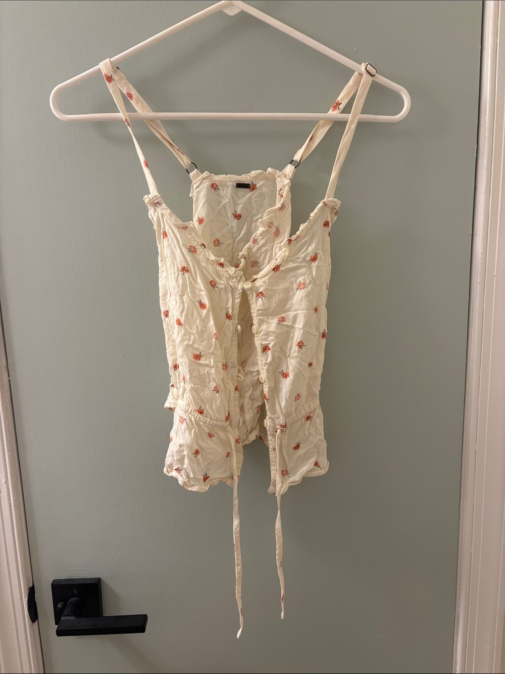 O’neill Women's Cream Floral Tie-Front Cami Top